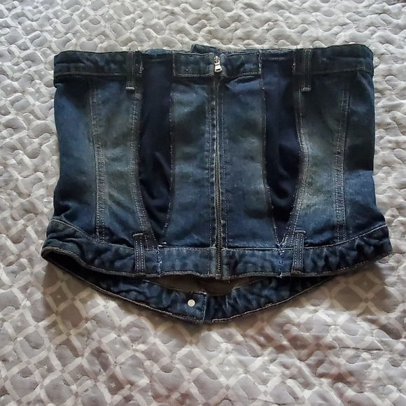 NWOT ZARA denim Bustier XL - Picture 3 of 10
